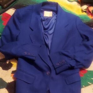 Vintage Royal Blue Pendleton Jacket. Made In Usa. 100 Percent Virgin Wool.